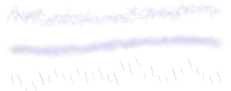 Three strokes made with brushes from the Atmosphere pack